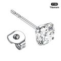 1 Pair G23 Titanium Stud Earrings White Zircon Men Women 2mm Simple Initial Ear Piercing Jewelry . 