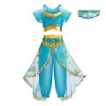 Kids Arabian Princess Dress Girls Halloween Jasmine Costume Children Carnival Cosplay Party Disguise Girl Sequins Pageant Outfit.