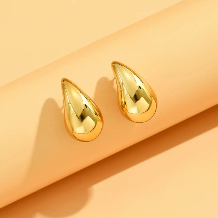 3CM%20Water%20Drop%20Earring%20for%20Women%20Chunky%20Hollow%20Smooth%20Exaggerated%20Thick%20Large%20Jewelry%202023%20New%20Design%20-%20Image%206