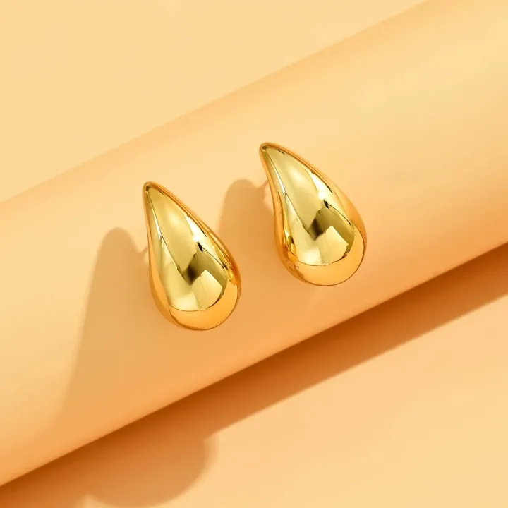 3CM%20Water%20Drop%20Earring%20for%20Women%20Chunky%20Hollow%20Smooth%20Exaggerated%20Thick%20Large%20Jewelry%202023%20New%20Design%20-%20Image%206