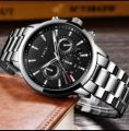 New Luxury Premium Men's Futuristic Style Watch with Stainless Steel & Leather Strap. 