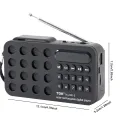 Digital Radio Speaker Music Player Bluetooth-Compatible Solar Charging/Rechargeable Battery Operated MP3 Player Built-in Speaker. 
