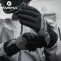 ROCKBROS Winter Warm Cycling Full Finger Gloves Thicken Thermal Fleece Bike Gloves Touch Screen MTB Road  Bicycle Motor Gloves. 