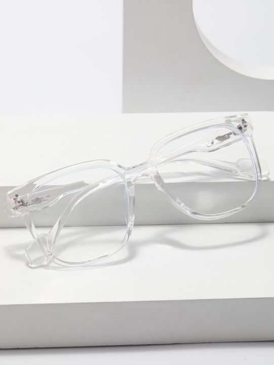 Trendy Transparent White Glasses for Man and Women