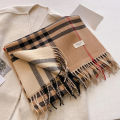New Autumn Winter Fashion Cashmere Plaid Design Scarf Men Women Warm Thickening Shawl Neckerchief Scarves Bufanda Tassel 2024. 
