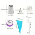 13PCS Russian Piping Tips Set Cake Decorating Kit- 7 Flower Nozzles,EVA Bag & Tools - for DIY Cake Puff Decoration Baking Tools. 