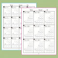 This set of 2 math exercise books is suitable for grades 3 to 5 - daily multiplication and division practice, fun math activity.