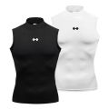 Compression Shirt Men Summer Sportswear Running Vest Elastic Quick Dry Sport Sleeveless Tops Tee Turtleneck Gym Workout Tank Top.