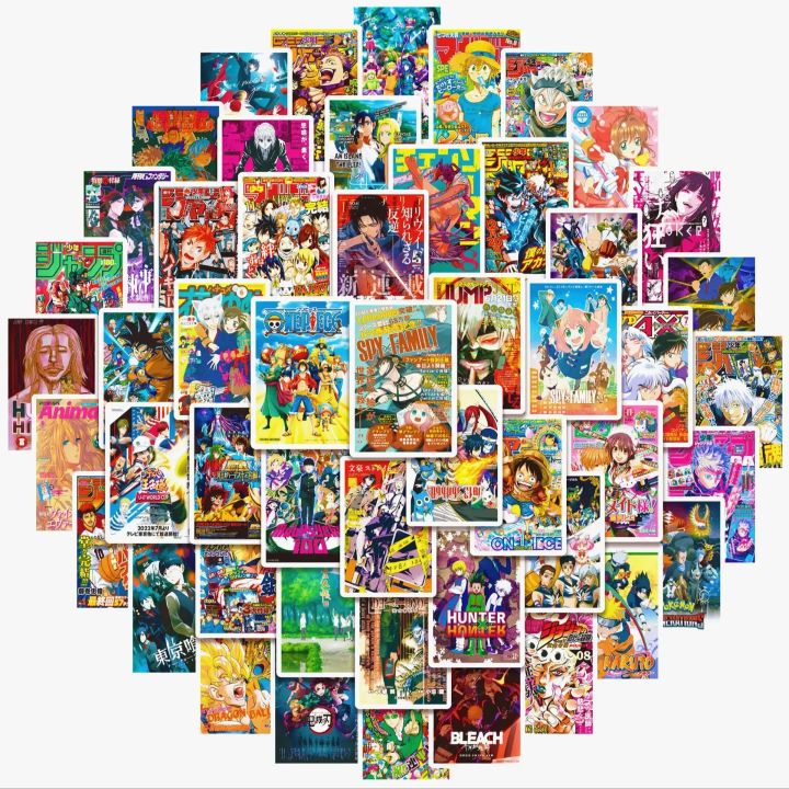 50Pcs Anime Posters for Anime Decor Aesthetic Stuff, Cute Anime Stuff for Anime Room Decor for Bedroom, Anime Photocards