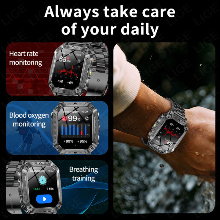 LIGE%20%20Smart%20Watch%20Men%201400mAh%20Big%20Battery%20Outdoor%20Flashlight%20Fitness%20Tracker%202.01inch%20Screen%20Bluetooth%20Call%20Snartwatch%20-%20Image%203