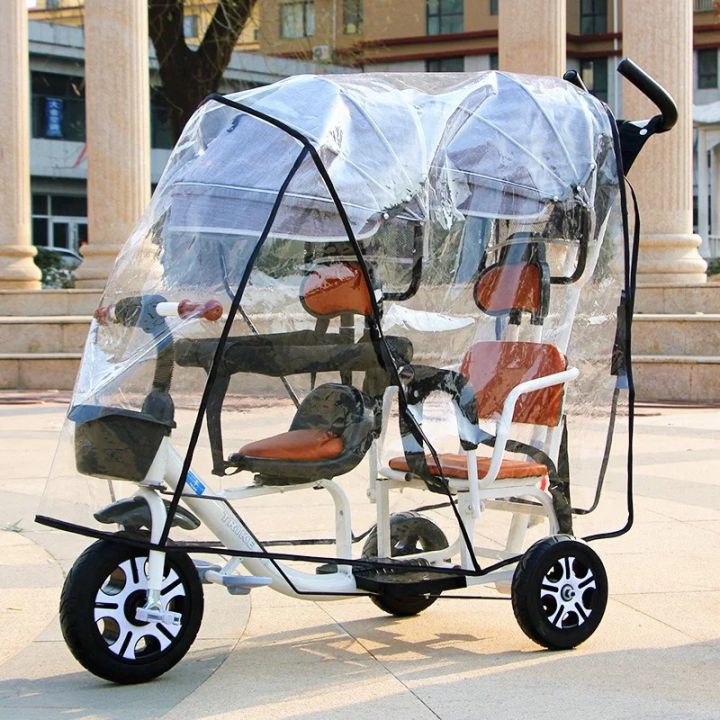 Twin Stroller Rain Cover Baby Pram Universal Accessories Baby Stroller Windproof Warm Dust Proof Cover