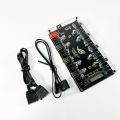 CX FUTRUE Dual 8-Way Interface Chassis Cooling Fan Hub, STAT And 5V 3PIN ARGB&8+12V 4PIN PWM&8 Interfaces..