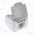 10A Surface-Mounted Single-Unit Wall Panel Household European Standard Two-Hole Socket With Cover Waterproof And Splash-Proof. 