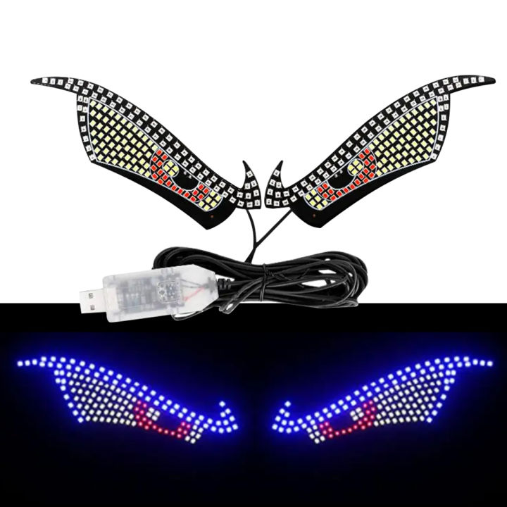 Car LED Devil Eyes Light Decorative Lights USB Warning Lights Dynamic ...