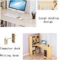 Large Combinations Workstations Computer Desk with Storage 6 Storge Shelving Book shelf  study office  furniture bookshelf Book case. 