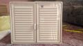 Plastic Bathroom Cabinet Two Door Washroom Shutter Cabinet. 