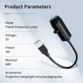 1Pack USB Planet Projection Night Light, 360° Rotating with Multi-Colour Slides for Bedroom and Car, USB Plug 5V.