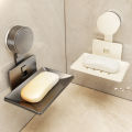 Suction Cup Soap Holder Wall Mounted Soap Storage Drain Rack Bathroom Shower Soap Holder Household Soap Tray Storage Organizer.