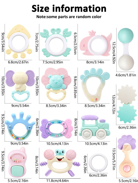 14pcs%20Box%20Baby%20Rattles%20Baby%20Teether%20Toys%20Set%20Newborn%20Early%20Educational%20Sensory%20Play%20STEM%20Boy%20Girls%20%20for%20Infant%20Chewable%20%20-%20Image%206