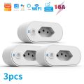 SIXWGH Tuya Wifi Socket Adaptador De Soquete Inteligente 16A Suporte Smart Life App Control Alexa  Home Controle Voice. 