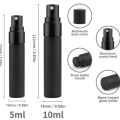 5PCS 5ml 10ml Portable Black Perfume Bottle Perfume Glass Bottle Empty Cosmetics Bottle Sample Test Tube Travel Cosmetic Tool. 