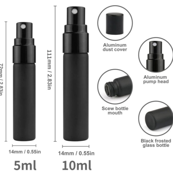 5PCS%205ml%2010ml%20Portable%20Black%20Perfume%20Bottle%20Perfume%20Glass%20Bottle%20Empty%20Cosmetics%20Bottle%20Sample%20Test%20Tube%20Travel%20Cosmetic%20Tool%20-%20Image%202