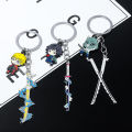 Anime Demon Slayer Sword Keychain Kimetsu no Yaiba Tomioka Giyuu Kochou Shinobu Weapon Cosplay Props Pendant Men Women Jewelry.