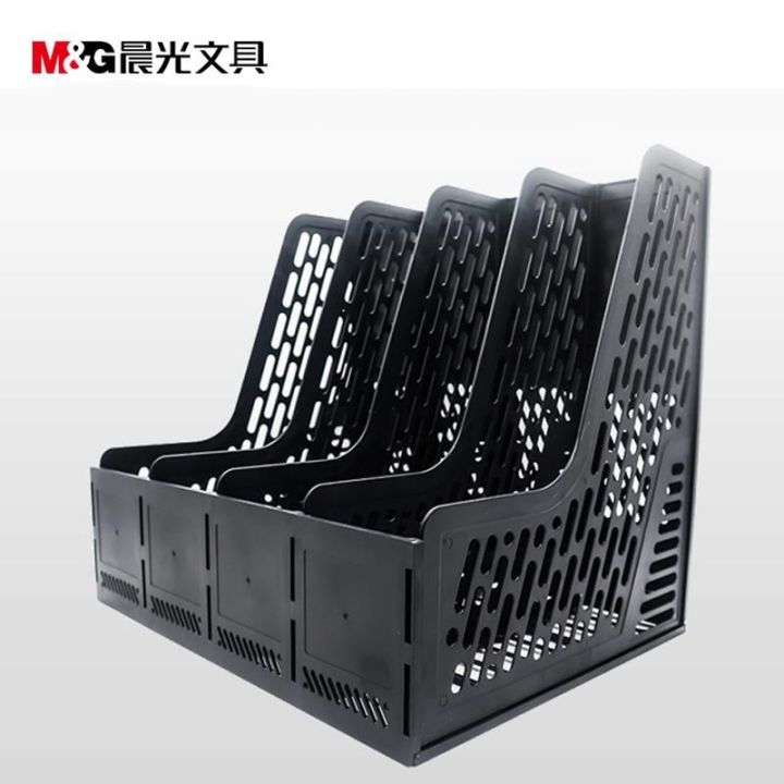 Multi-function Plastic Storage Hanger 4 Section Divider File Paper Magazine Rack Holder Office Home Desktop Book Box Bookshelf