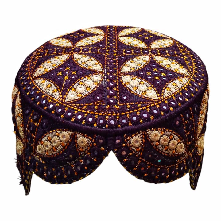 Sindhi Topi / Sindhi Cap for Men - Luxury Golden Zari & Mirror Work ...