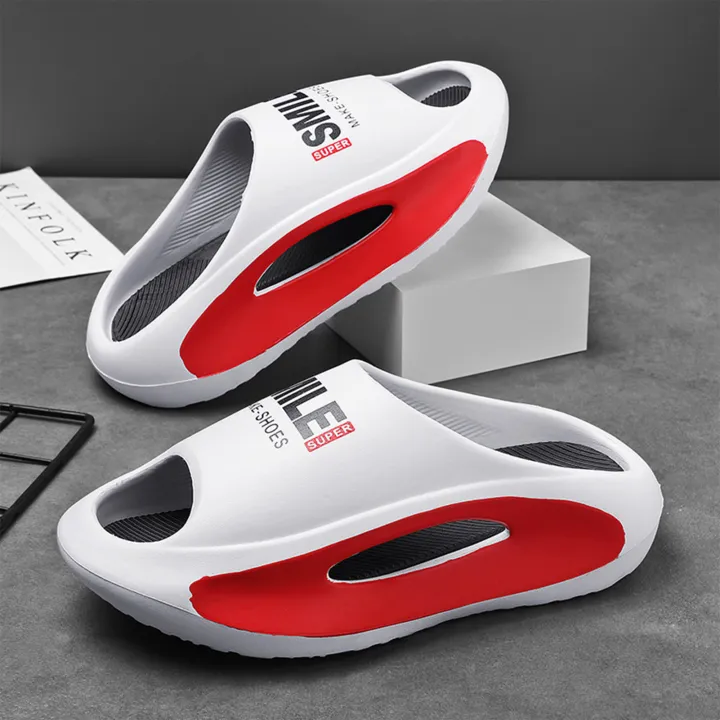 Men Cloud Slides Super Soft Non-Slip Pillow Slippers with Thick Sole for Bedroom Living Room Swimming Pool