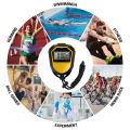 Waterproof Stopwatch Digital Handheld LCD Timer Chronograph Sports Counter with Strap for Swimming Running Football Training. 
