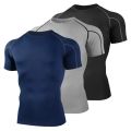 2025 Compressed T-shirt Men's sportswear Running T-shirt Elastic Quick-drying Exercise T-shirt for men exercising in the gym. 