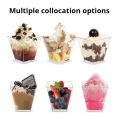 20 X 2oz Square Mini Dessert Cups With Spoons, Clear Plastic Parfait Appetizer Cup for Tasting Party Desserts Appetizers. 