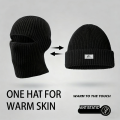 2In1 Winter Balaclava Beanie Hat Knitted Full Face Mask Warm Ski Cycling Cap Men Women Outdoor Sports Earmuffs Hat.