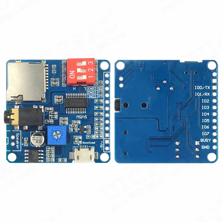 Voice%20Sound%20Module%20for%20Arduino%20MP3%20Player%20Module%20UART%20I/O%20Trigger%20Class%20D%20Amplifier%20Board%205W%208M%20Storage%20SD/TF%20Card%20DY1703A%20-%20Image%202