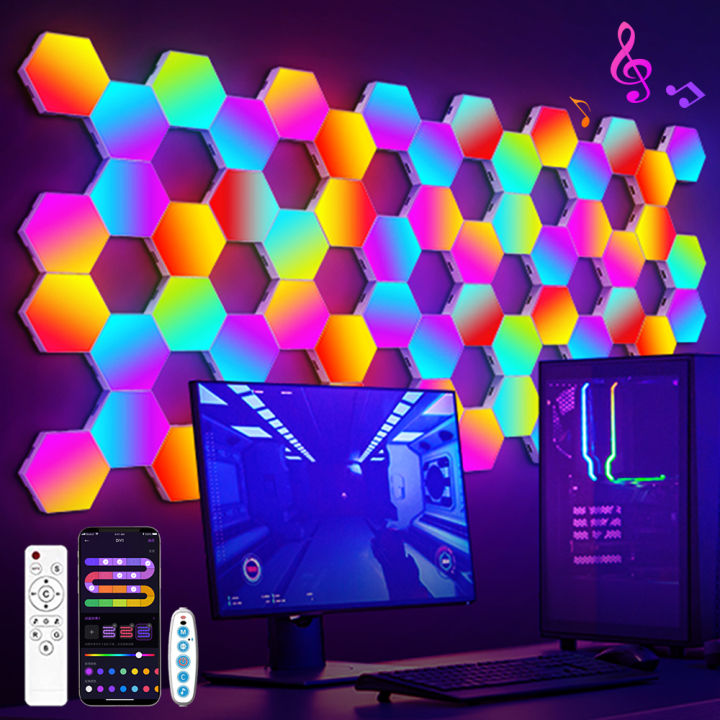 RGB%20Smart%20Hexagonal%20Wall%20Lamp%20Color%20changing%20Ambient%20Night%20Light%20DIY%20Shape%20Music%20Rhythm%20APP%20For%20Game%20Room%20Bedroom%20Intelligent%20-%20Image%202