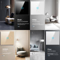 EU/UK Standard Crystal Tempered Glass Wall Panel Light Touch Switch Led Indicator Sensor Electrical Button 1/2/3Gang 220V. 