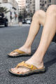Summer Breathable Men's Sandals Soft Genuine Leather Men Slippers Comfortable Flats Men Flip Flops Outdoor Roman Beach Sandals. 