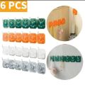 6pcs Cuttable Hook Set - Self-Adhesive Key, Necklace, Towel, and Bath Ball Hanger, Waterproof & Space-Saving Storage Rack.