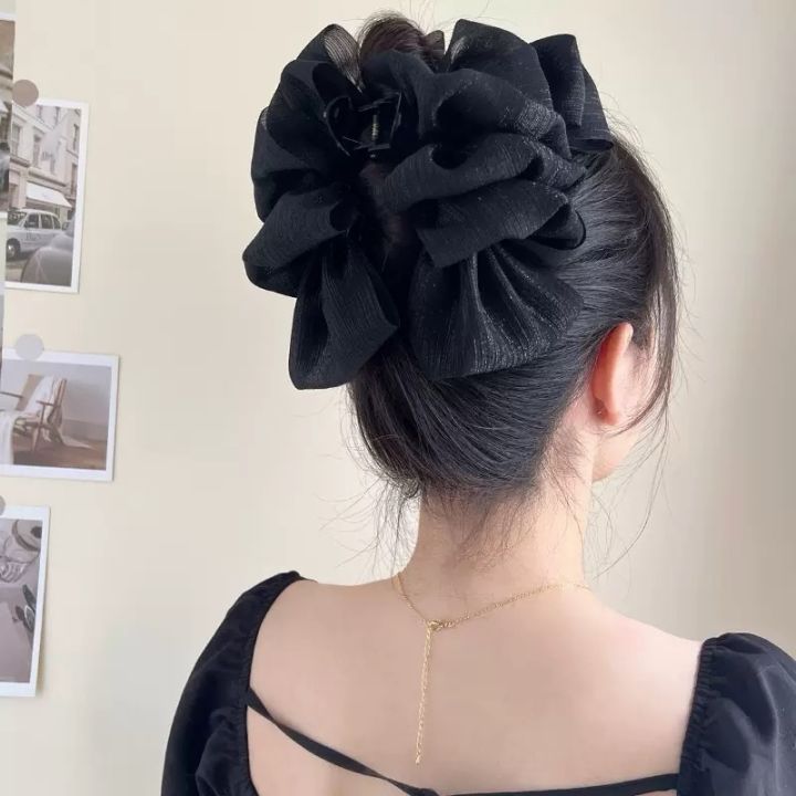 High-Grade Temperament Cloud Bubble Mesh Silver Silk Hair Clip For Women