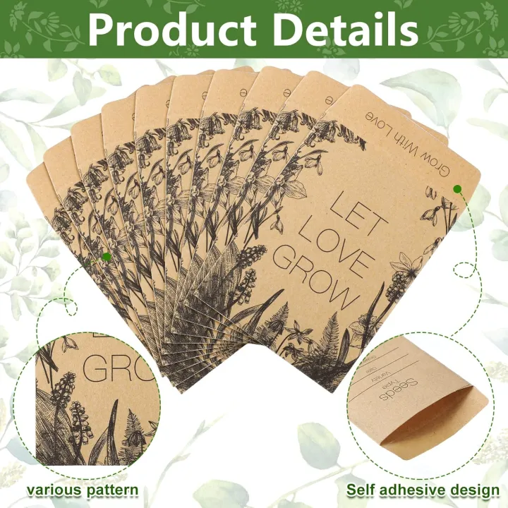 50/100%20Pcs%20Packets%20Unfilled%20Kraft%20Wedding%20Favors%20Packets%20Self%20Adhesive%20Rustic%20Envelopes%20Small%20Flower%20Storage%20Packets%20-%20Image%205