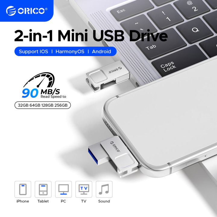 Memory Flash Mini ORICO USB3.2 Mini 2 in 1 Dual Flash Drive USB C Pen Drive OTG Dual ...