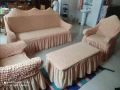Sofa Cover 2 + 2 + 1 = 5 Seater Stitched Spandex Fabric (Customize Design) - sofa cover marron. 