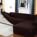 3 piece -7 seater  L Shape Sofa Covers - 3+3+Corner Set (Cotton Jersey Stretchable Dust Proof. 