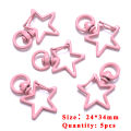 Pink Heart Cat Flower Keychain Clasp Tassel Jump Ring Lobster Hooks Connector Chain for Jewelry Findings Accessories. 