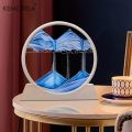 3D Moving Sand Art Picture 12 Inch Round Glass Ocean Sandscape Hourglass Quicksand Craft Flowing Sand Painting Home Decor. 