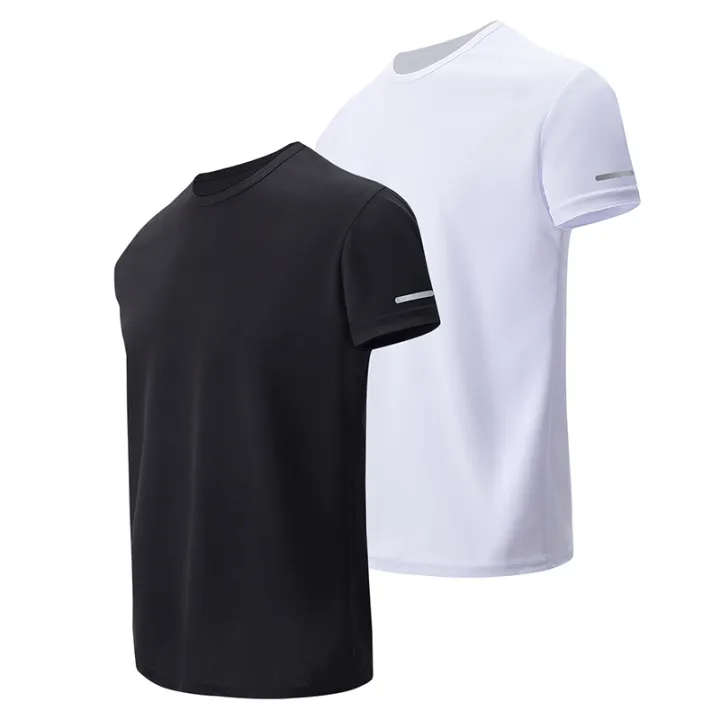 1/4%20Pcs%20Summer%20Men's%20Leisure%20Sports%20Multicolor%20Quick-drying%20Short-sleeved%20Teens%20Loose%20Solid%20Color%20Running%20Fitness%20Playing%20T-shir%20-%20Image%203
