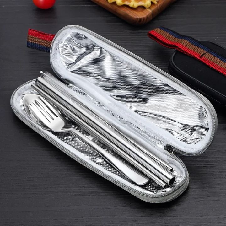 8Pcs/set%20Tableware%20Reusable%20Travel%20Cutlery%20Set%20Camp%20Utensils%20Set%20with%20Stainless%20Steel%20Spoon%20Fork%20Chopsticks%20Straw%20Portable%20Case%20-%20Image%205