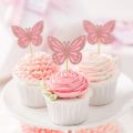Pink Butterfly Birthday Tableware Backdrop Happy 1st First Birthday Party Decorations Kids Girl Butterfly Decoration Baby Shower. 