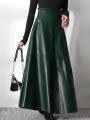 ZANZEA Women's PU Leather Maxi Skirt 2025 Autumn Elegant OL Long Saias Fashion Solid Mujer Faldas Casual High Waist Zipper Jupe. 